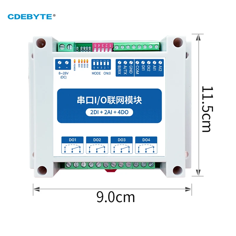 MA01-AACX2240 IOT RS485 ModBus RTU I/O Network Modules with Serial Port 4 Switch Output 2DI+2AI+4DO Stability Watchdog for PLC | Мобильные