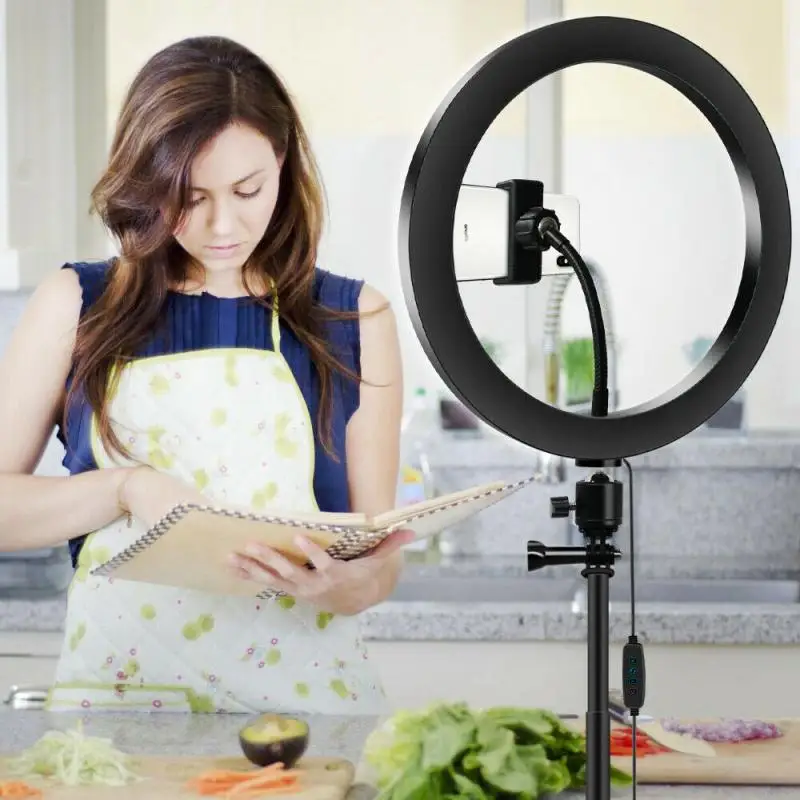Светодиодный кольцевой светильник студийная лампа 10 дюймов со штативом и