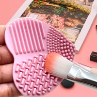 heart shaped silicone makeup brush scrubber board cleaner pad foundation make up washing brush cleaning gel mat tool