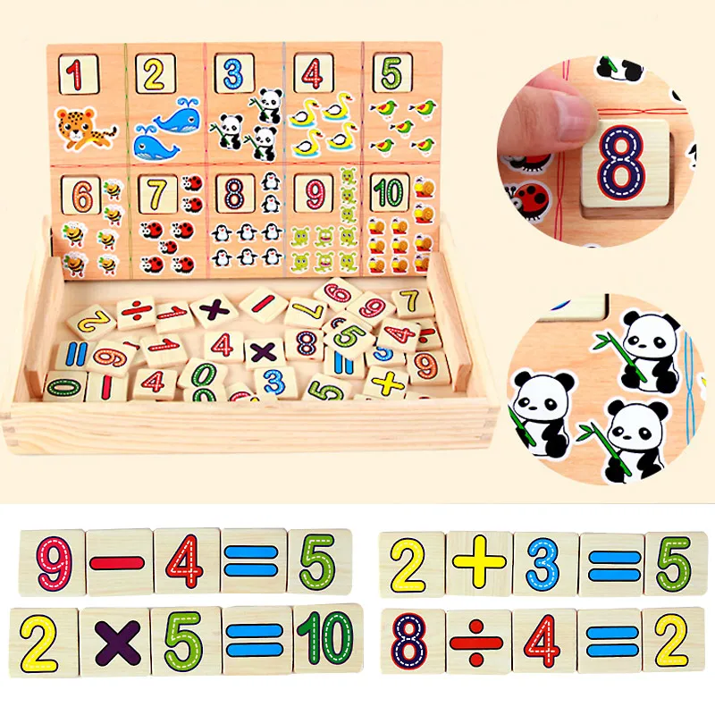 

Early Education Toy Puzzle Math Calculation Wooden Multifunctional Learning Case For Baby Kids New Kids Math Toys