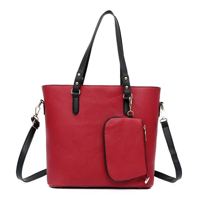 

2021 spring and summer new women's bag mother bag fashion litchi grain single room portable large bag messenger bag