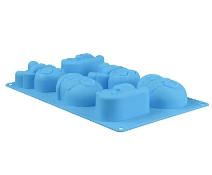 

100pcs/lot Food Grade Cartoon Christmas 6 Cavities Microware Bakeware Snow Men Silicone Chocolate Cake Mold Diy Wholesale