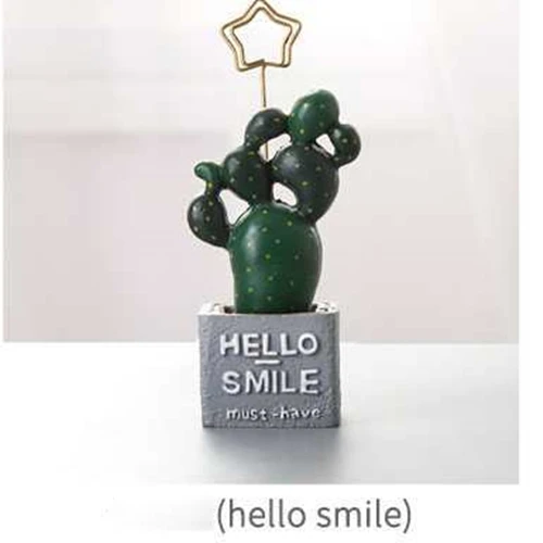 hello smile VILEAD 11 см Смола кактус папка для сообщений фигурки креативный мультфильм маленький Бонсай завод фото папка визитная карточка держатель для заметок - Цвет: hello smile