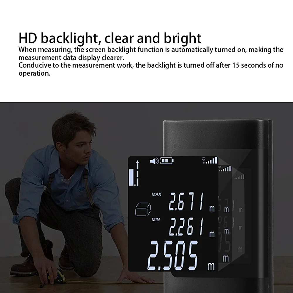 40M Digital Mini Distance Measuring Meter Rangefinder USB Charging Electronic Space Measure Device for Area Volume Distances | Инструменты