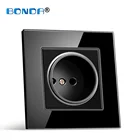 Мощность розетки ЕС Стандартный AC110-250V 16A закаленное с украшением в виде кристаллов Стекло Панель электрическая розетка розетки Детские Безопасность защиты