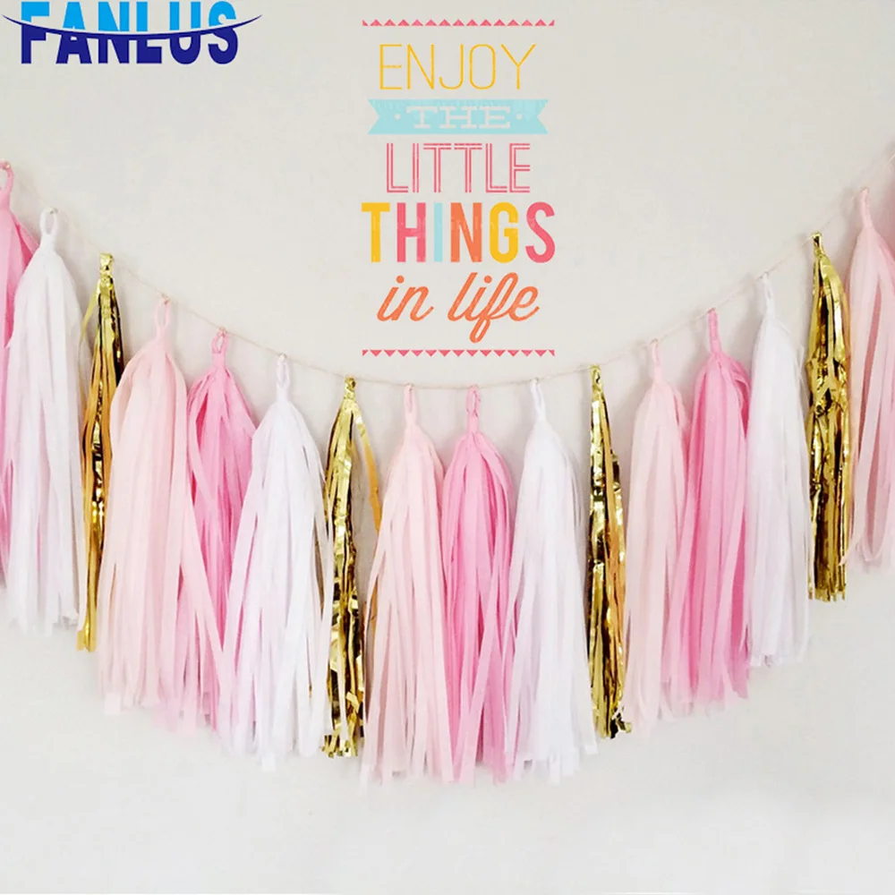 5 шт./компл. папиросная бумага с кисточками свадебное украшение лента-гирлянда