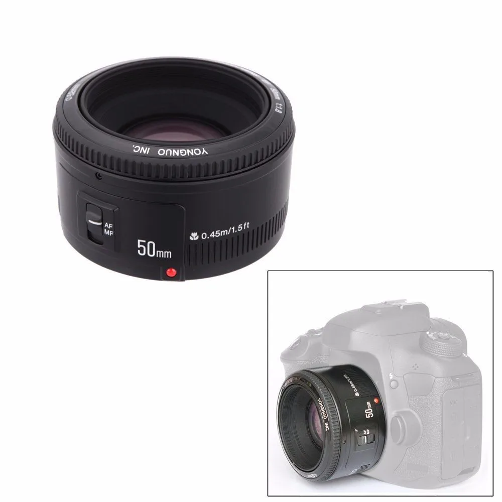 Оригинальный объектив YONGNUO YN50 мм 50 F1.8 камеры для Canon EOS DSLR камера s 60D 70D 5D2 5D3 600d Nikon DLSR