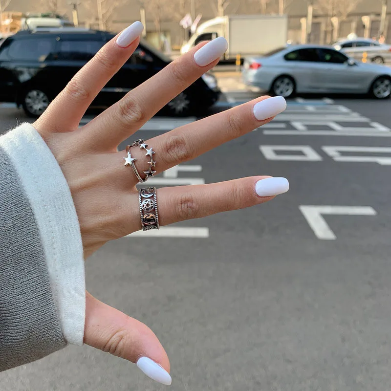 ANENJERY Ретро стиль нестандартная гладкая цепочка тайское серебряное кольцо 925