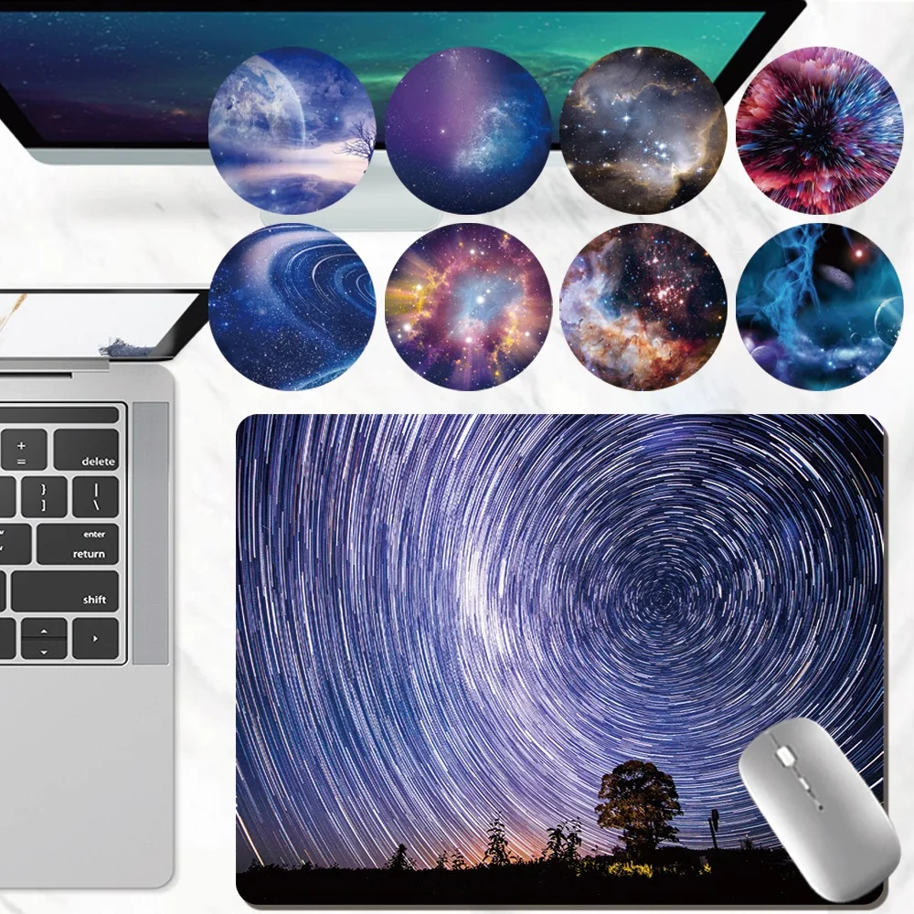 

Mouse Pad Game Gamer Mouse Pad Laptop Computer Table Mat Home Office Leather Waterproof Non-slip Space Series Pattern Mouse Mat