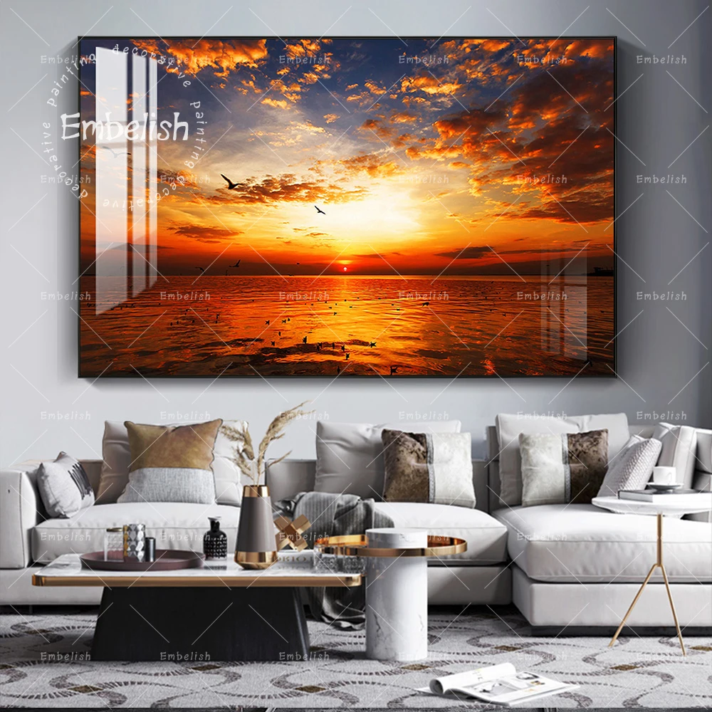 

1 Pieces Sea Landscape Wall Art Pictures For Living Room Modern Home Decor Posters HD Spray On Canvas Paintings Office Artworks