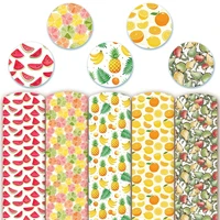 fruit faux leather sheets printed synthetic leather vinyl fabric for diy earrings bows craft 2230cm