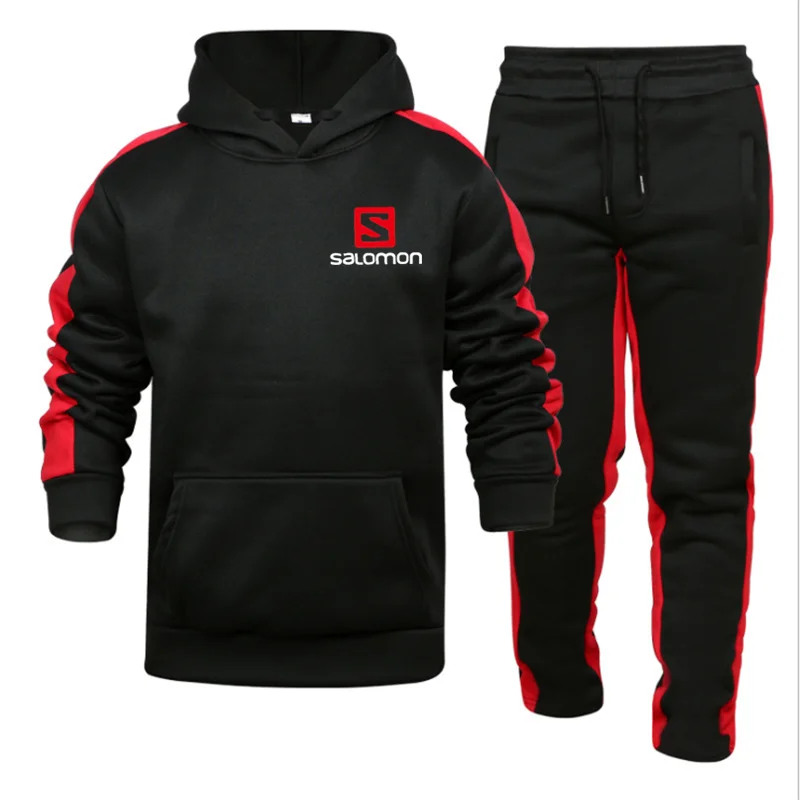 

2021 New men Hoodie set tracksuit Sweatshirt set Fleece Hoodie + sweatpants jogging Homme pullover sweatsuit for men