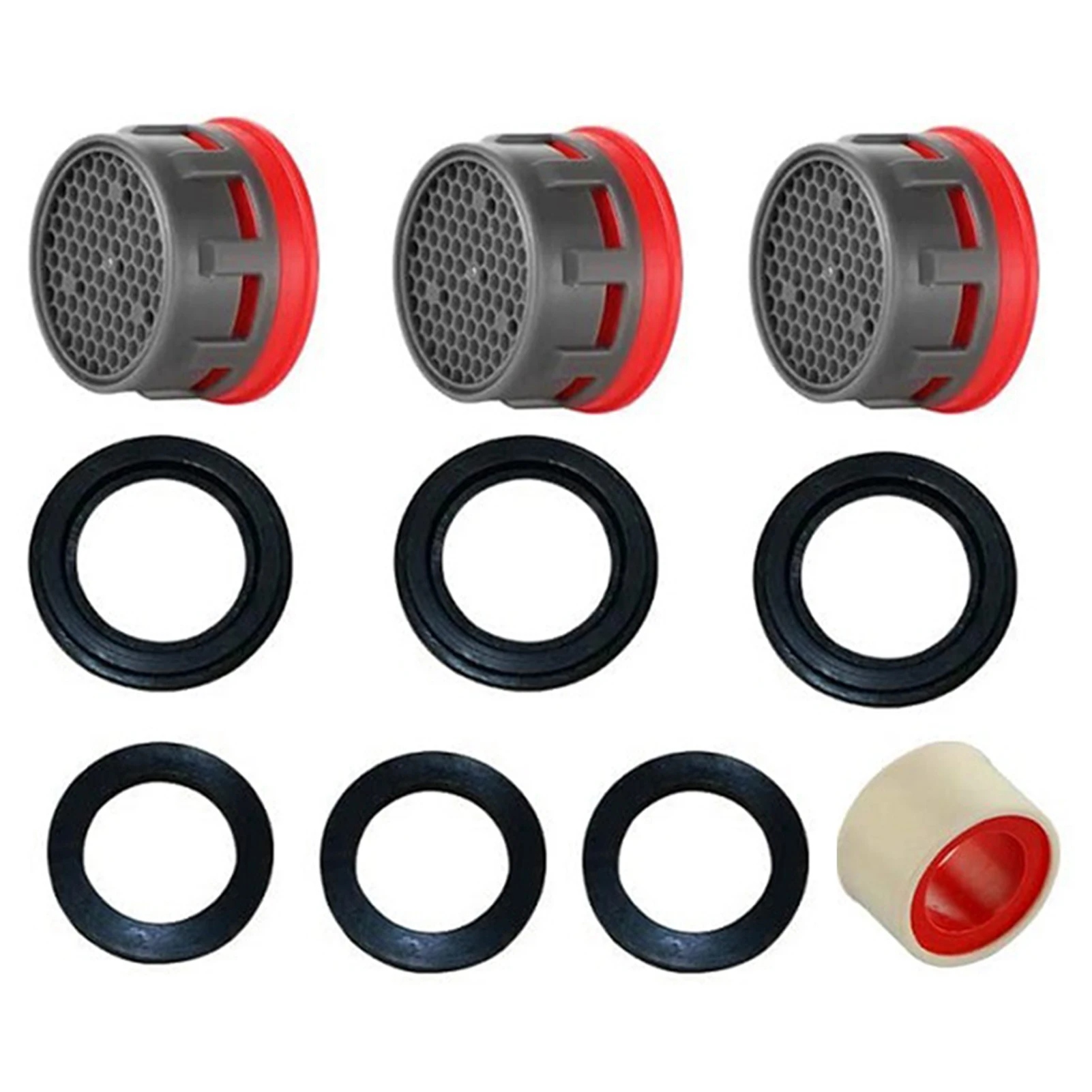 

10pcs/set 2.2 GPM Flow Retrictor Splash Proof Faucet Aerator Bathroom Toilet Bubbler Kitchen ABS Easy Install Tap Connector