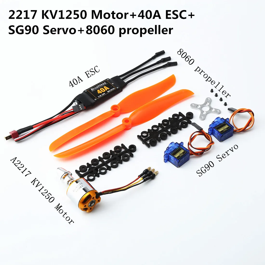 Бесщеточный двигатель A2217/A2212 2200KV / 1000KV 30A 40A ESC SG90 9G Micro Servo с T plu для