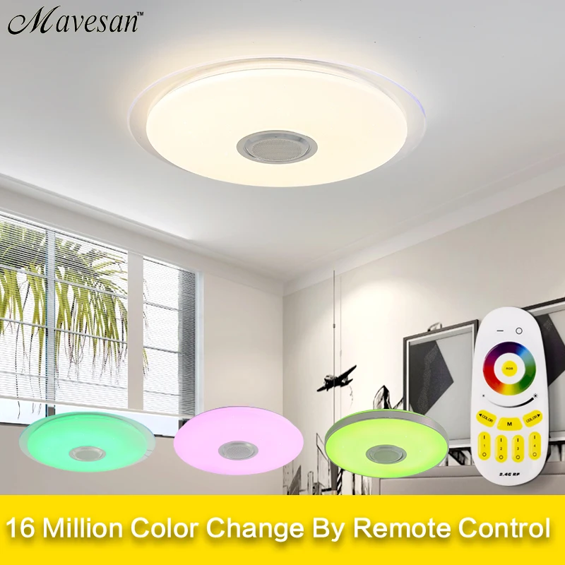 Bluetooth потолочный светильник RGB музыкальный потолочный светильник с Bluetooth Круглой Формы Светильник ing для домашнего прослушивания музыки светильник luminarias