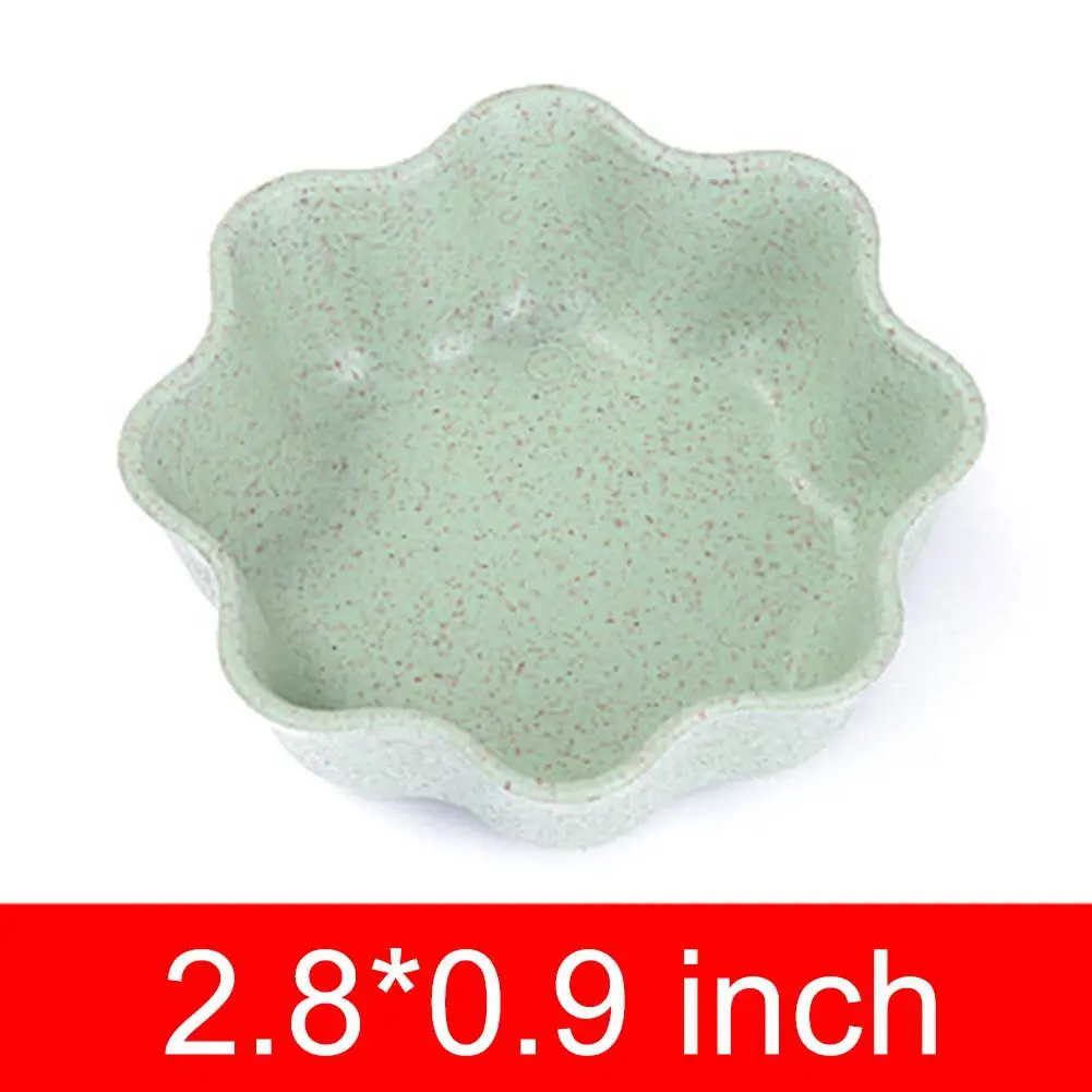Flower green Studyset мини пшеничная соломенная Клубная декоративная тарелка для соуса кухонные аксессуары - Цвет: Flower green