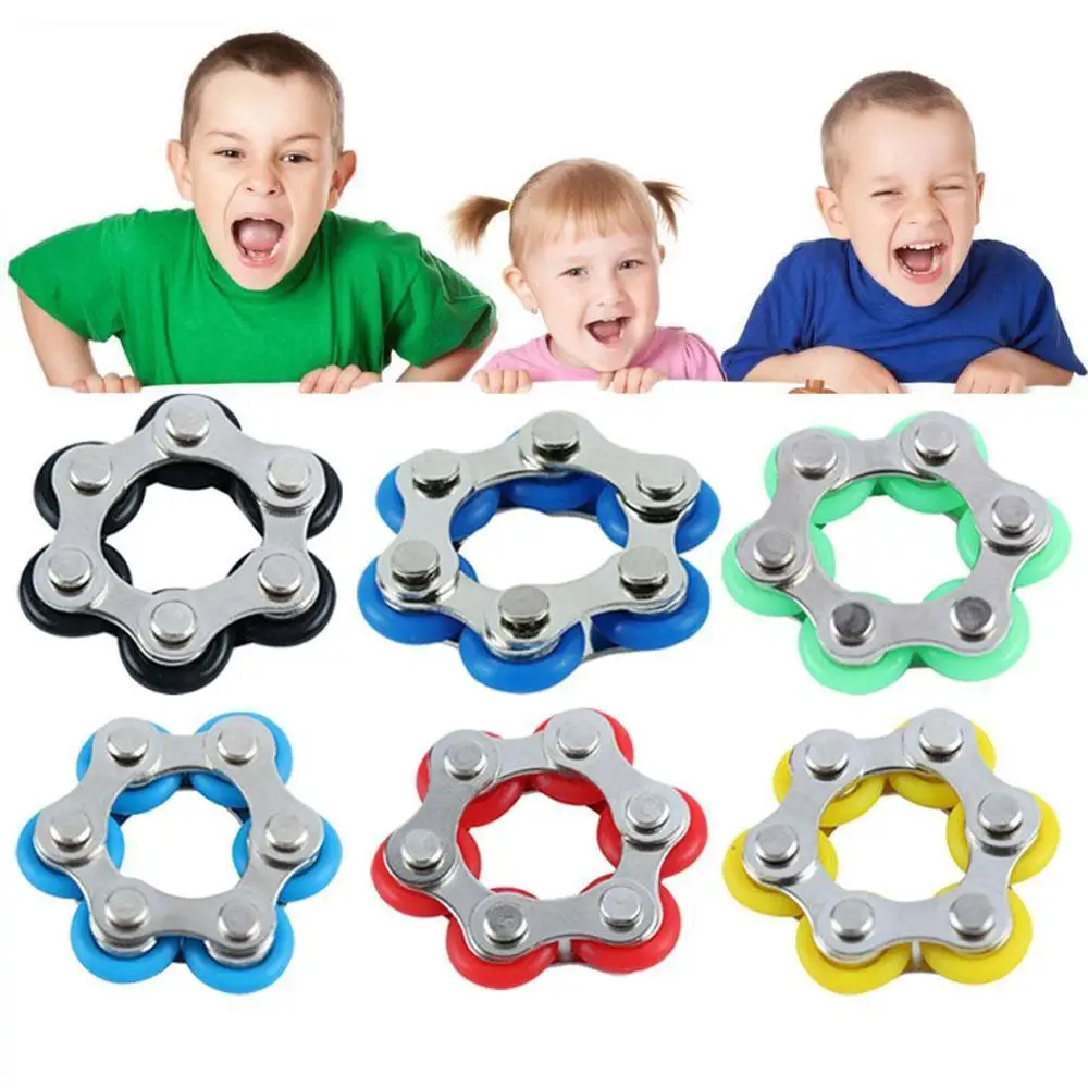 Juguetes de descompresi&oacute;n para ni&ntilde;os y adultos, juguetes para aliviar la presi&oacute;n de ventilaci&oacute;n, cadena de bicicleta, juguetes de descompresi&oacute;n, C2T0-1