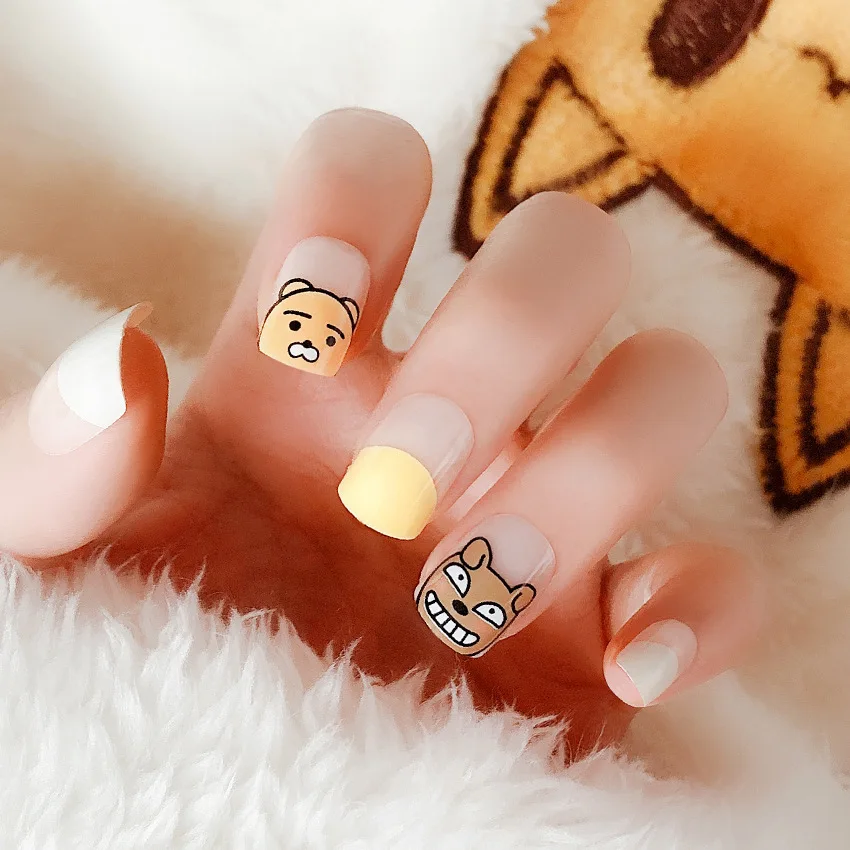 Новый высококачественный 24 шт./кор. симпатичный короткий накладной ноготь с