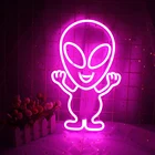 Светодиодный неоновый декоративный светильник пришельцев, Юпитер, неоновая вывеска, комнатный декор, настенный светильник для спальни, гостиной, лучший подарок для детей