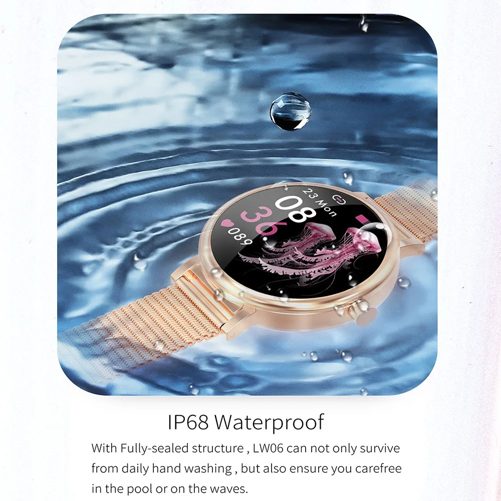 

Smart 2020 New Watch Women LW06 IP68 Waterproof Pedometer Heart Rate Measuring Smartwatch Girls Fitness Tracker For Lady