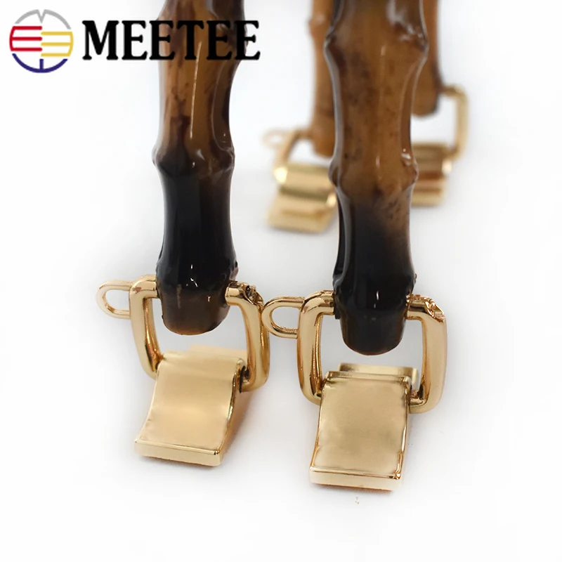 1/2/4 шт. модная ручка из натурального бамбука с металлическими пряжками