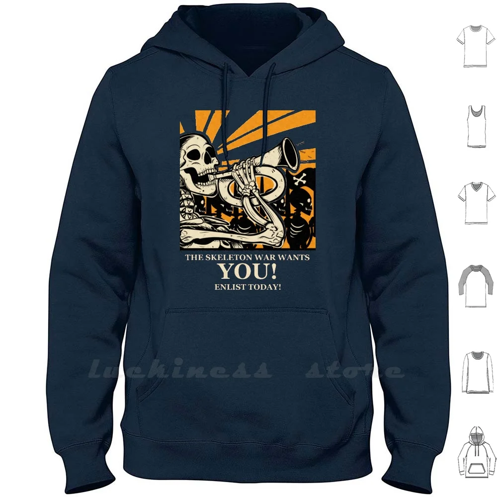 

Skeleton Army Hoodie Long Sleeve Skeleton War Army Spooky Halloween