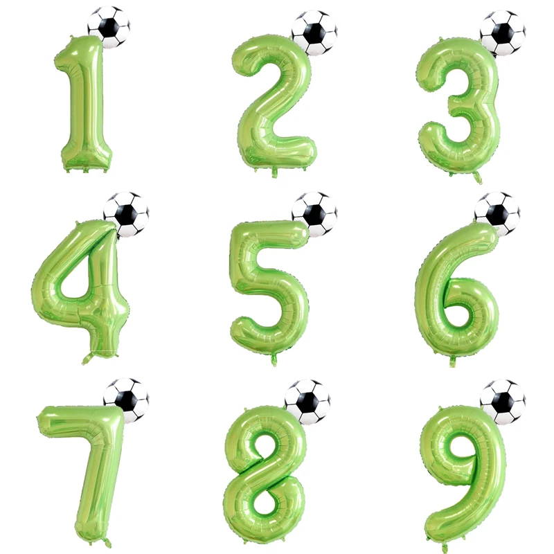 40 дюймовый светодиод зеленый номер Фольга воздушные шары 1 для детей 2 3 4 5 6 лет