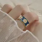 Женское Винтажное кольцо с цветком сливы, маленькие кольца в стиле панк с эмалью, Подарочные Кольца для пар