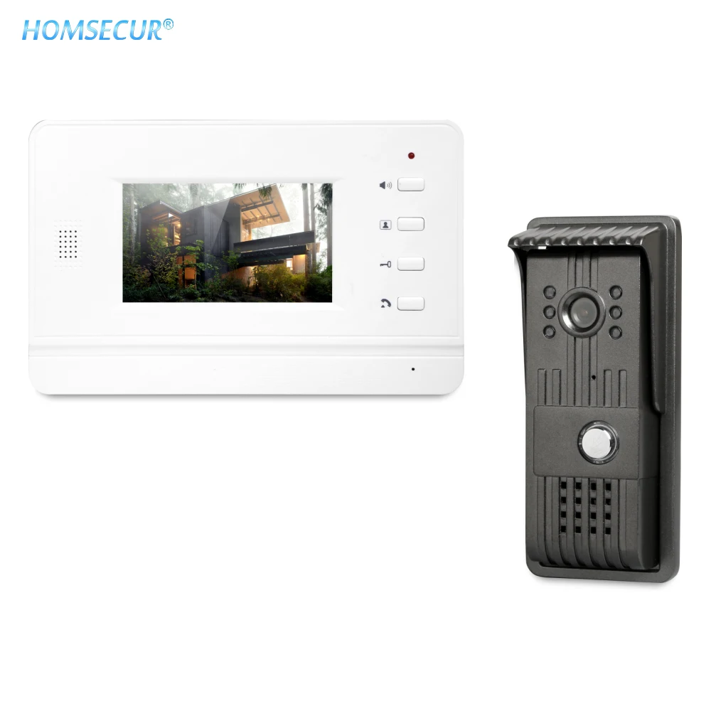 Видеодомофон HOMSECUR 4 3 дюйма система телефонных звонков с наружным мониторингом