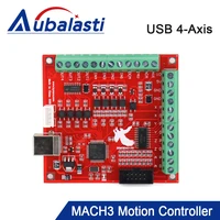 aubalasti cnc usb mach3 breakout board 100khz 4 axis interface driver motion controller driver board for cnc engraving 12 24v