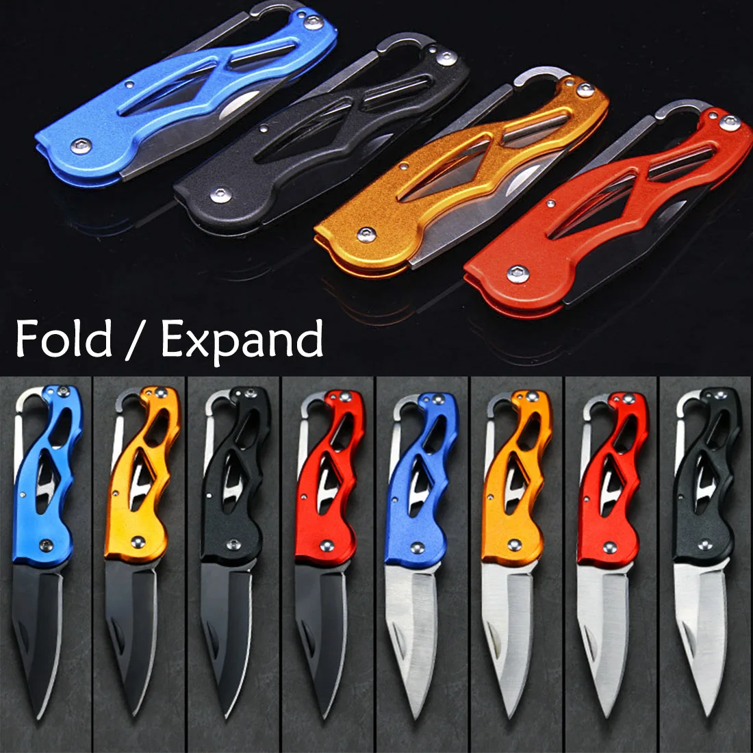 

Multifunction Folding Fold Knife Portable Key Ring Camping Mini Peeler Keychain Tactical Rescue Survival Outdoor Tool Hunting