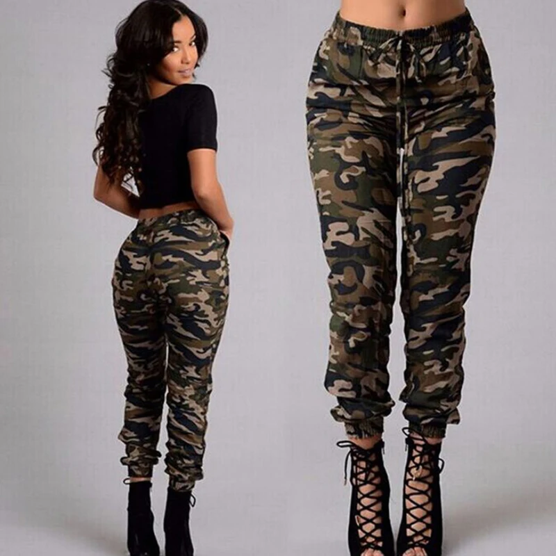 2020 повседневные брюки карандаш с камуфляжным принтом прямые сексуальные для