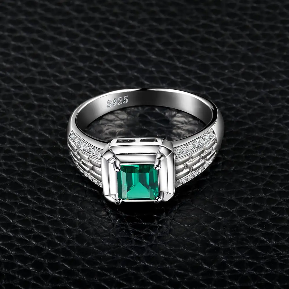 JewelryPalace для мужчин Роскошные создан нано русский изумруд кольцо на свадебный Юбилей 925 пробы серебро