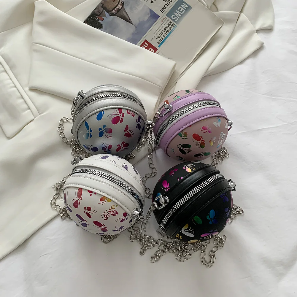 

Сумка кросс-боди Женская с принтом бабочки, модный элегантный мессенджер сферической формы, Повседневная миниатюрная сумочка на цепочке