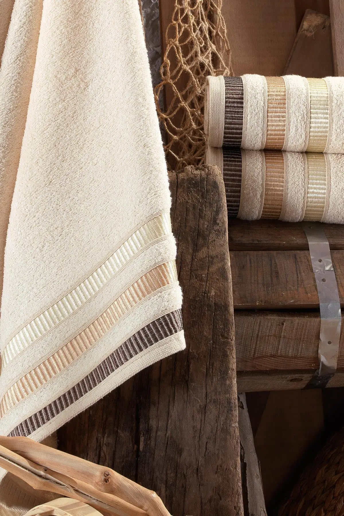 

Natural 2 Pcs 70x140 Cm Antibacterial Bath Towel Set