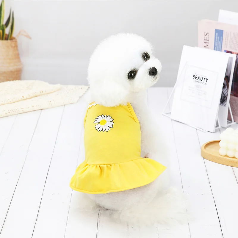 

Cute Printed Summer Dog Clothes At Home And Outdoor Small And Medium Pet Dog Vest Cartoon Shirt Dress