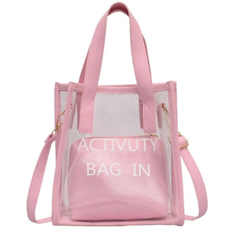 Модная Сумка тоут с буквенным принтом женская сумка мессенджер прозрачная