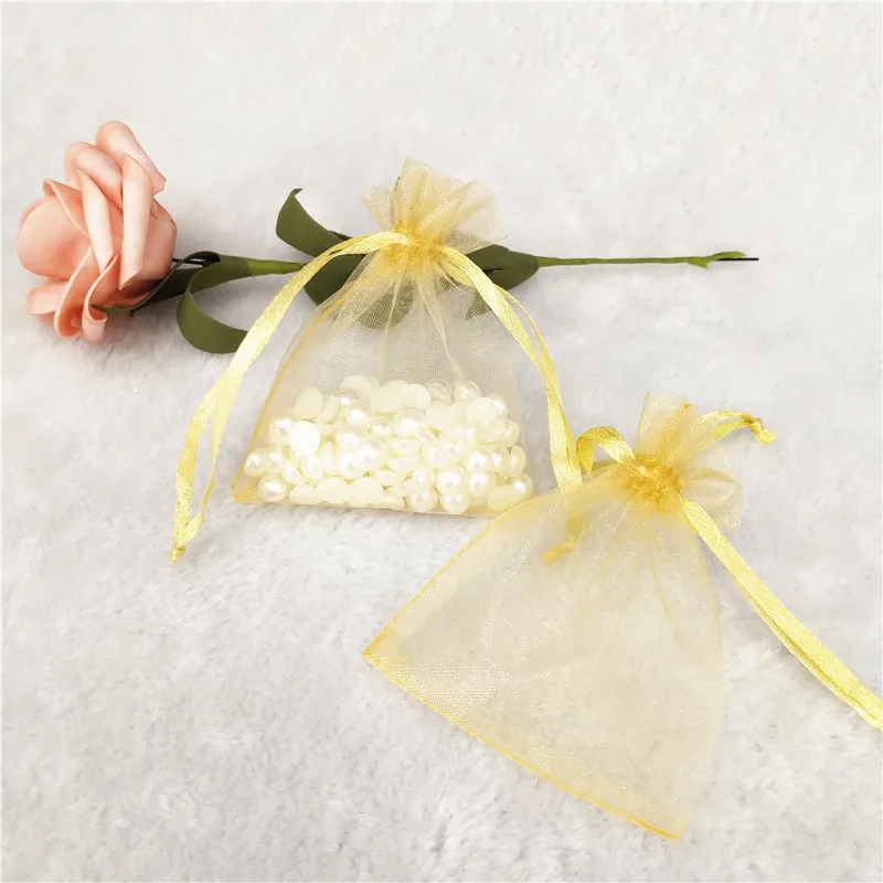 50pcs/Lot Organza Jewelry Gift Bags 7x9 20x30 30x40 cm Wedding Decoration Drawstring Dragee Packing Yarn Pouch 7zSH312 | Дом и сад