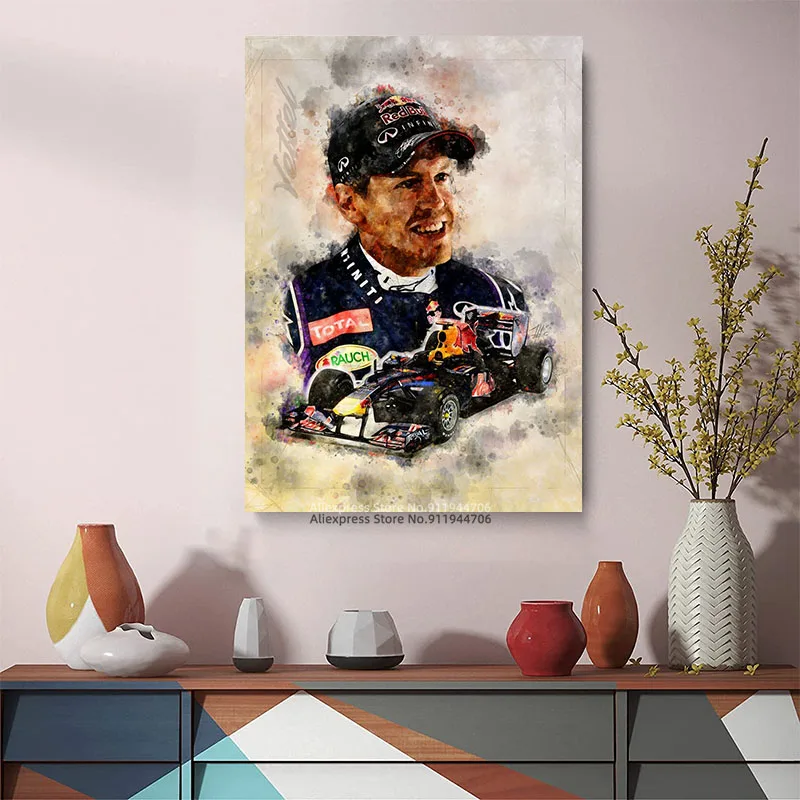 Портреты всемирно известных водителей и их спортивных гоночных автомобилей