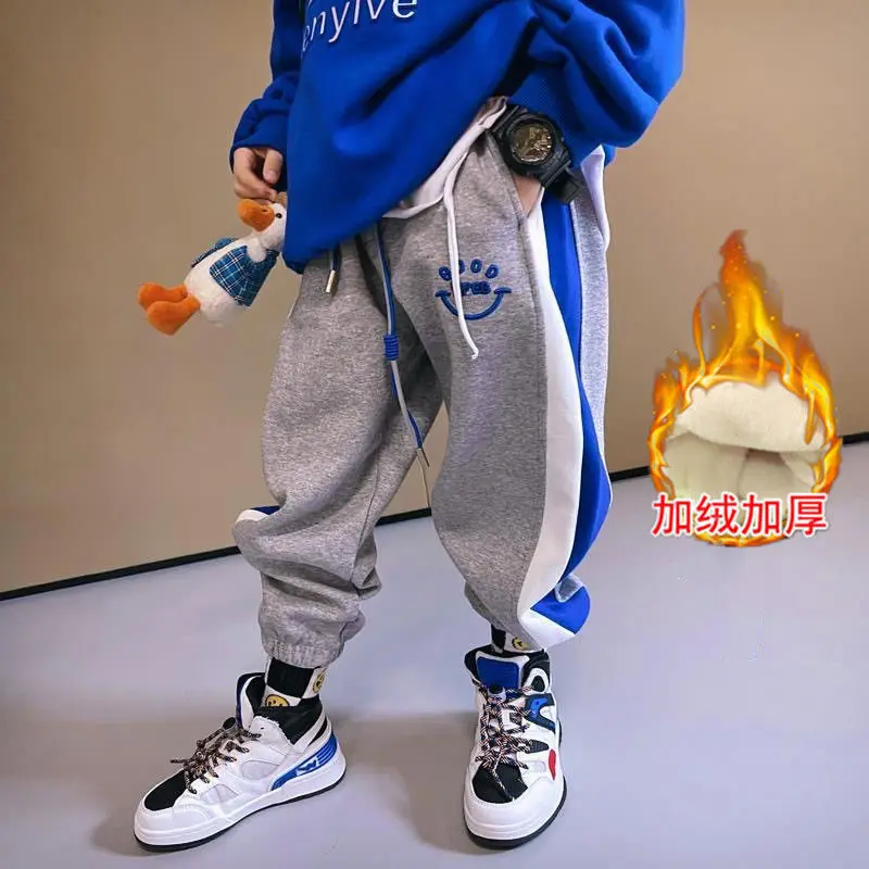 

2022 Children Lamb Cashmere Pants Thick Warm Fleece Kids Winter Clothes Boys Girls Trousers for Baby Girls Woolen Fabric Pants