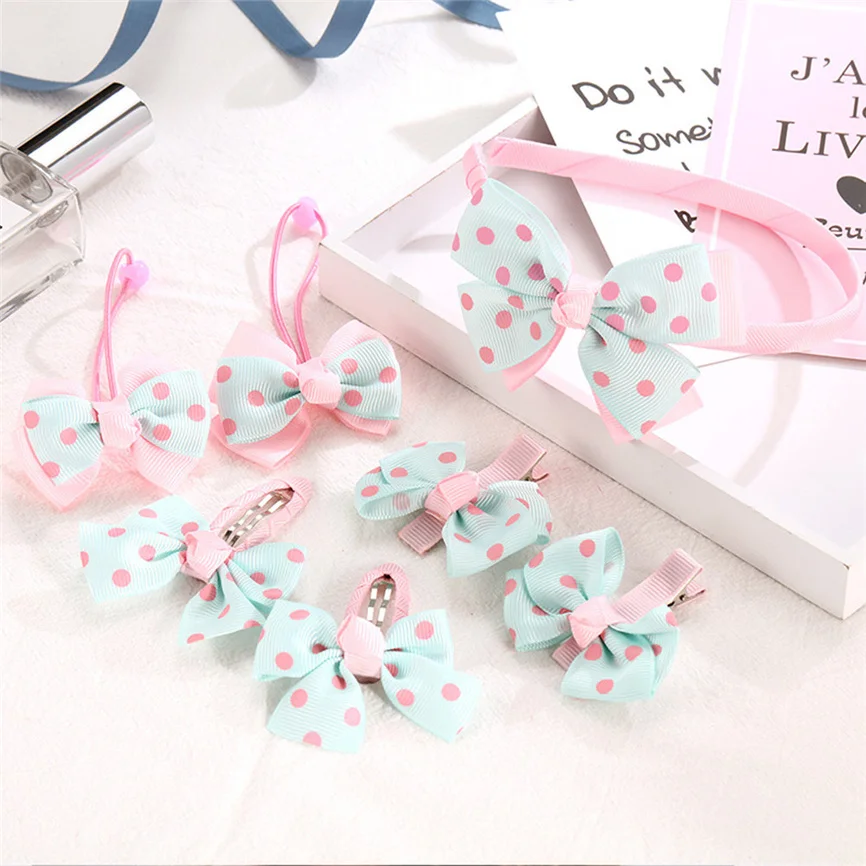 Детский комплект из 7 предметов заколки для волос подарок маленьких девочек