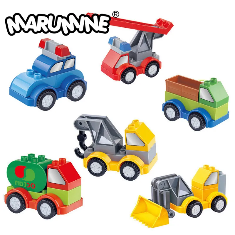 MARUMINE Duplo блоки 3 в 1 городская серия полицейский автомобиль грузовик классические