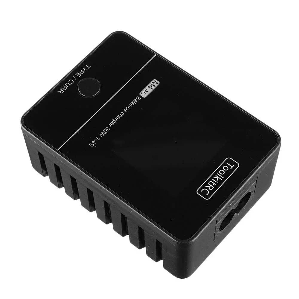 ToolkitRC M4AC 30W 2.5A AC Smart Battery Balance Charger XT30/XT60 Output for 1-4S LiPo LiHV LiFe - XT60 With EU Plug | Электроника