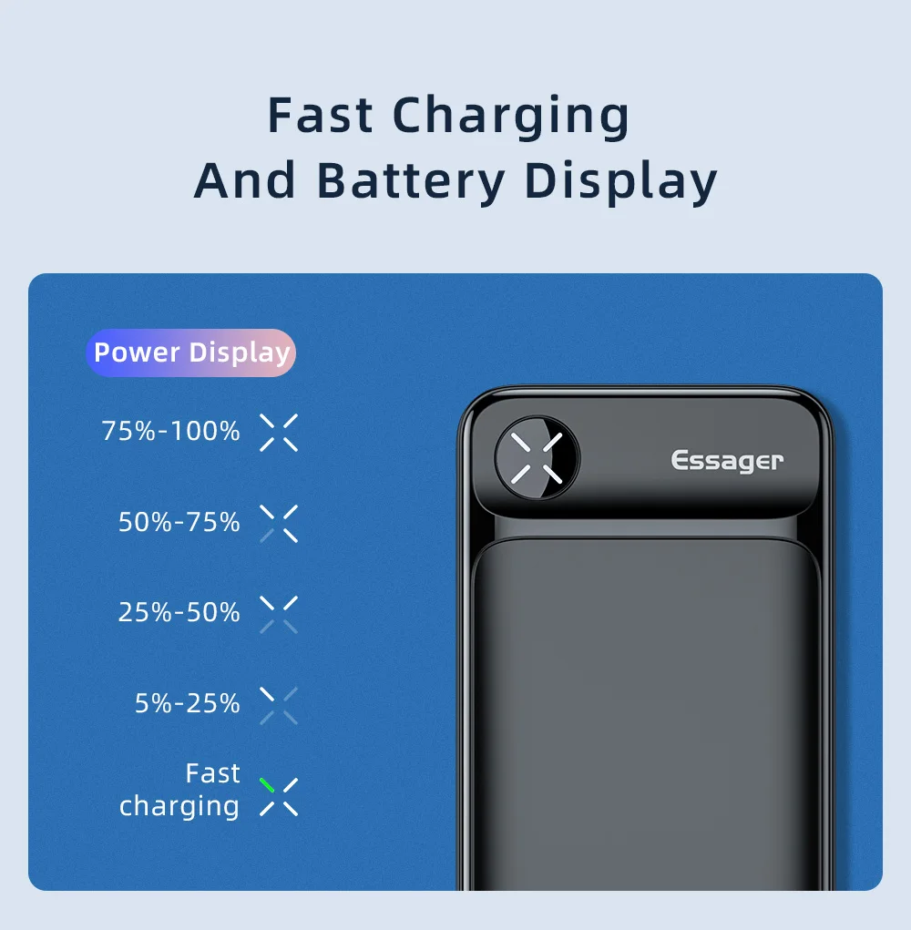 essager power bank 20000mah external battery pack 20000 mah powerbank pd 20w fast charging portable charger for iphone poverbank free global shipping
