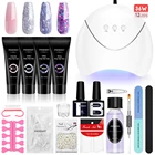 Набор для маникюра Набор для наращивания ногтей для французского маникюра форма для французского маникюра кисть для УФ-геля для ногтей 9 цветов Набор полигеля для ногтей