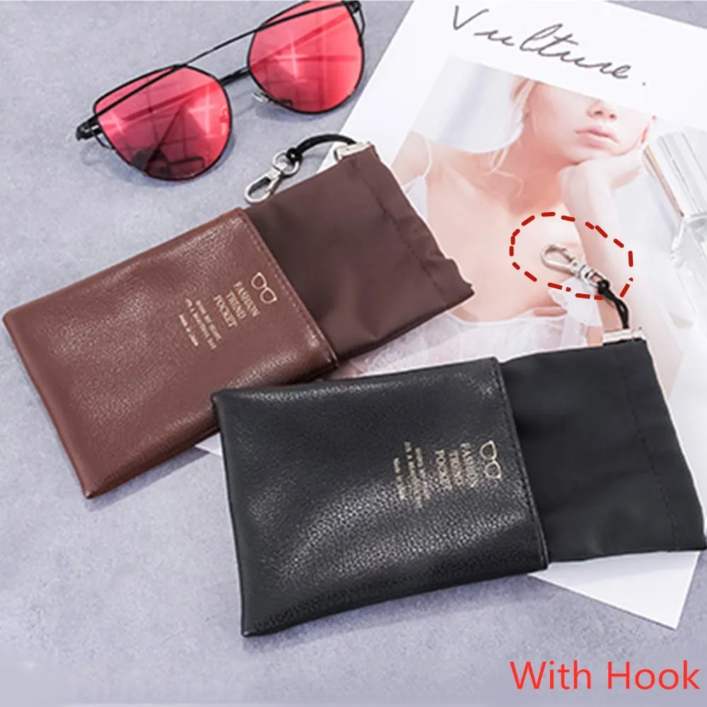 1 шт. мягкий кожаный чехол для очков сумка защиты солнцезащитных женская