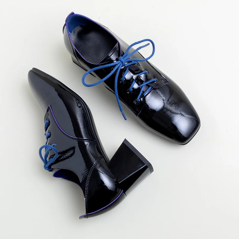 

Women Shoes Square toe Low-heeled Pumps Dress High Heels Boat Wedding Shoes Zapatos Mujer Matte Low-heeled Office work shoes