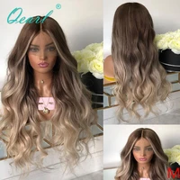 transparent lace frontal wig human hair for women glueless 13x6 lace wigs brown blonde colored body wave remy hair 150 qearl