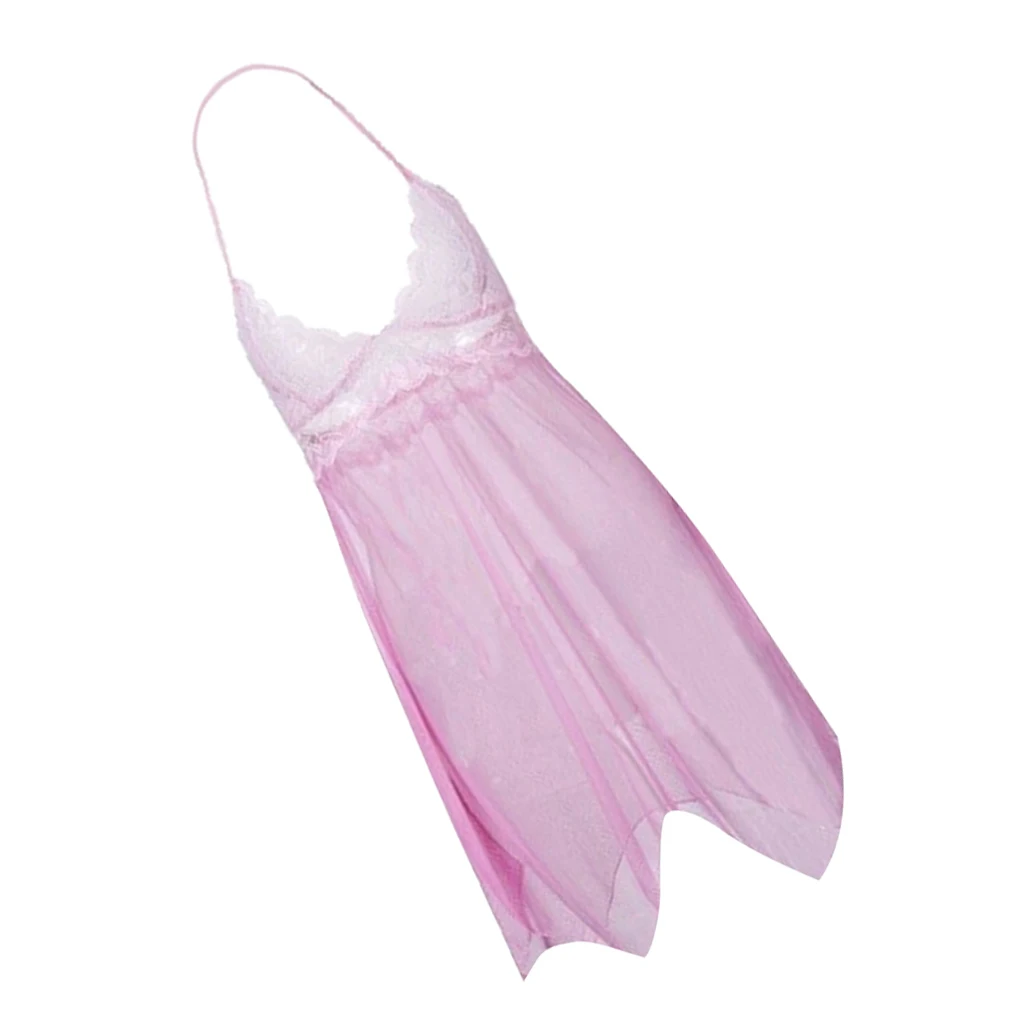 Женская Сексуальная кружевная ночная рубашка с v-образным вырезом нижнее белье