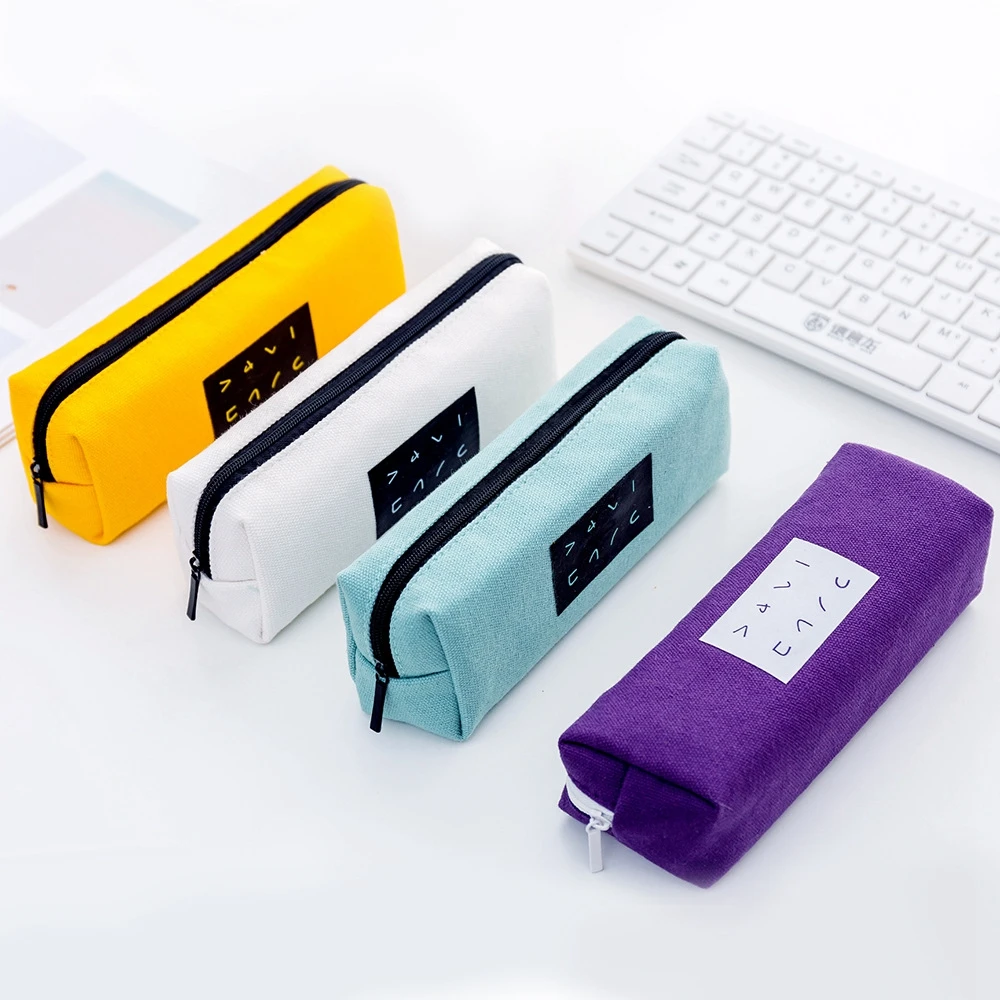 Школьный Карандаш Чехол s студент простой текст мешок карандаша большой Ёмкость